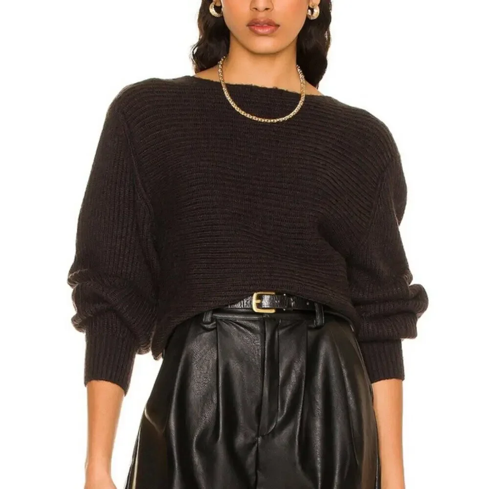 525 America – Two‑Way Twist Sweater Size L NWT - Black